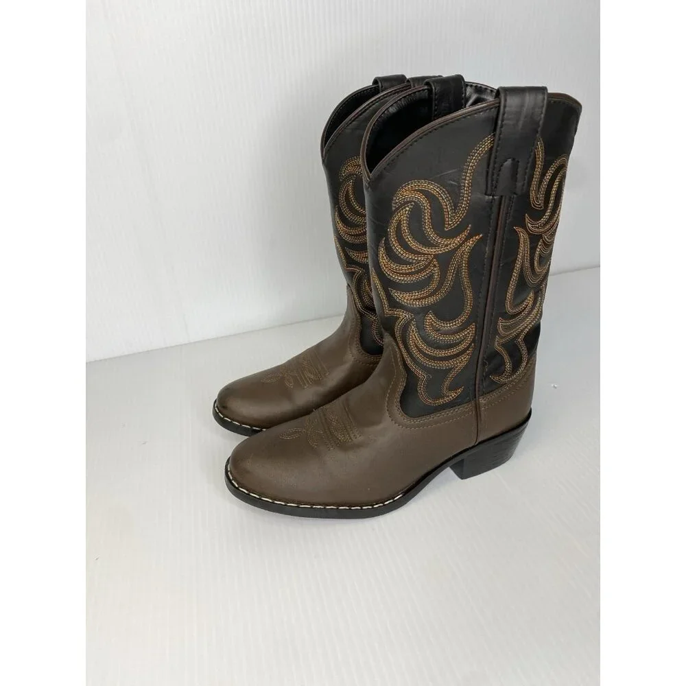 Smoky Mountain Western Boots Boys Size 4 Monterey Leather Brown Black 1575C
